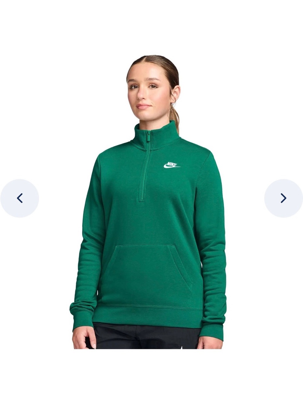 Nike Women's Emerald Green Half-Zip Pullover